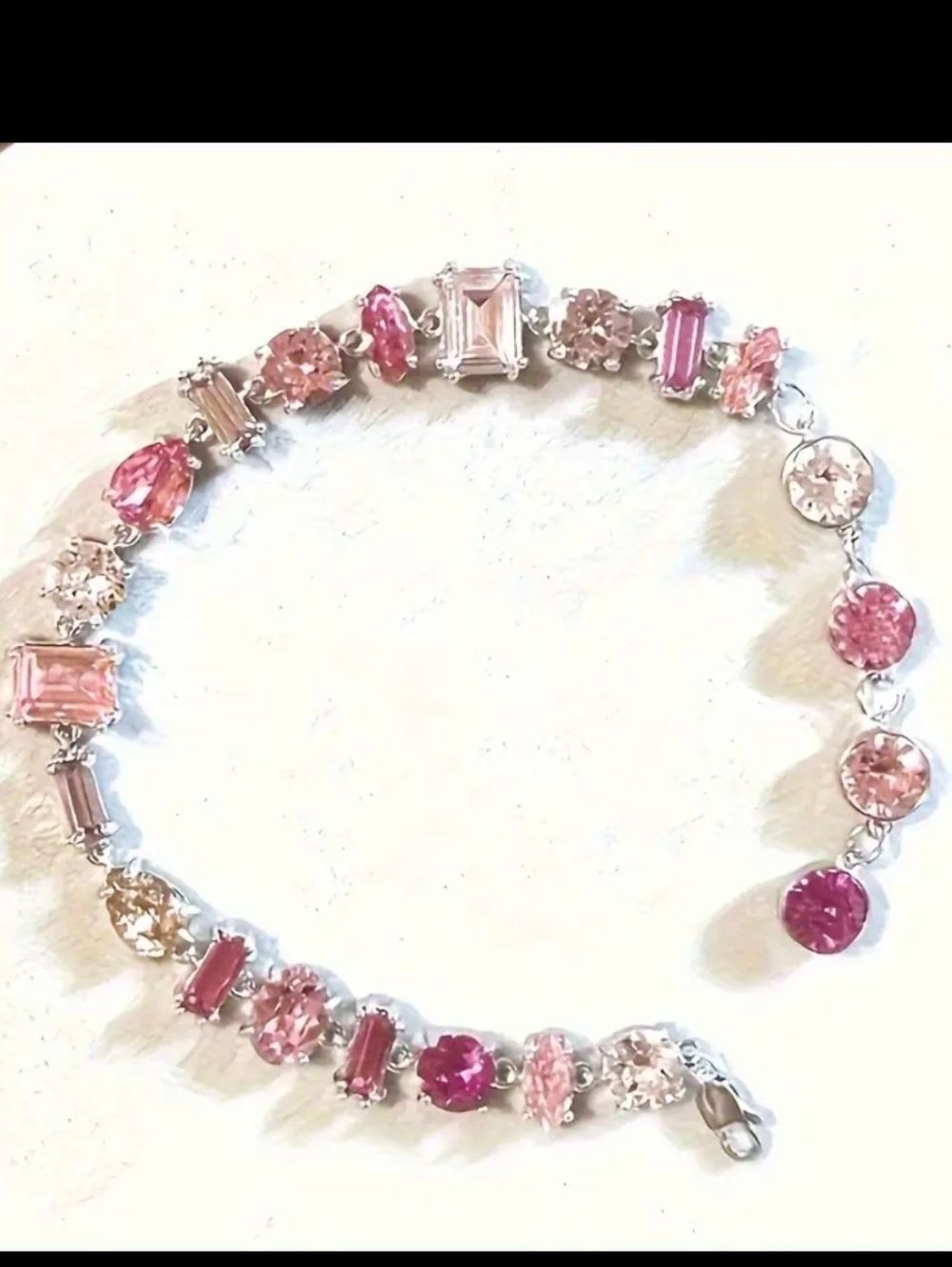 Pink Rhinestone Bracelet - Picture 4 of 7